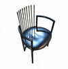 Avant-garde chair / leather seat / back rest - long springs / Italy 1980s