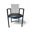 Avant-garde chair / leather seat / back rest - long springs / Italy 1980s
