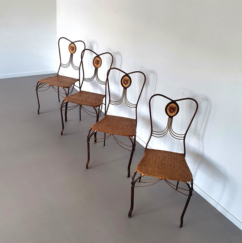 Medaillon garden set wrought iron italy 1970