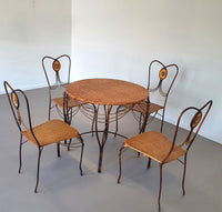 Medaillon garden set wrought iron italy 1970