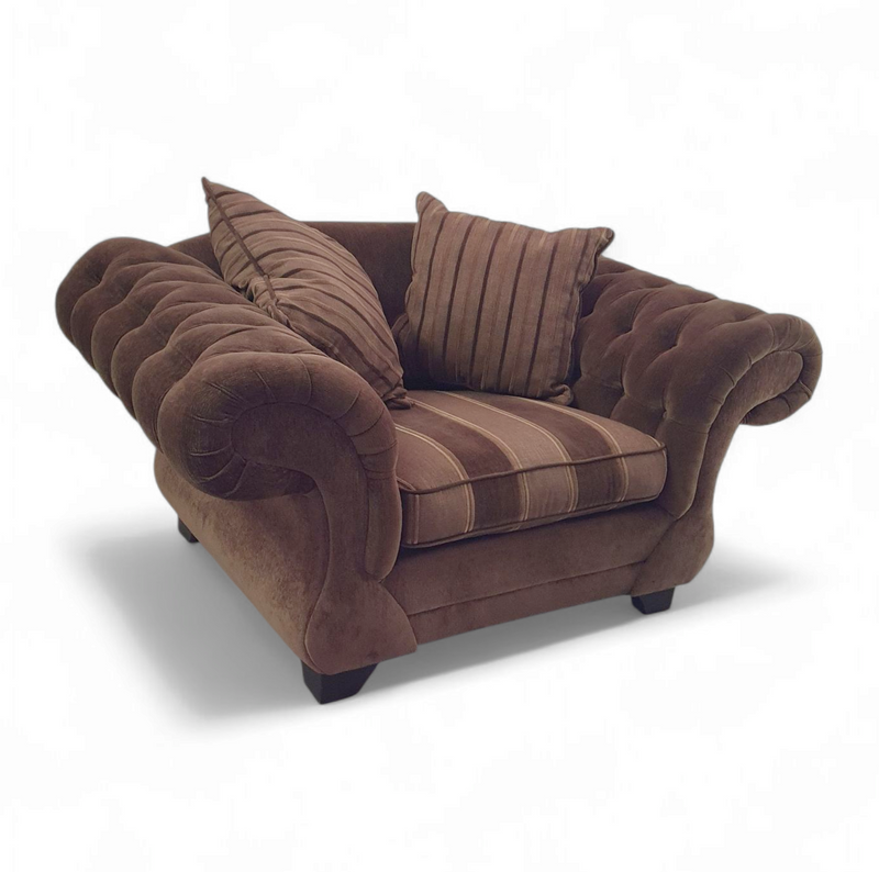 Large weighty love seat with the original matching cushions.
Marked "Handmade in Holland"