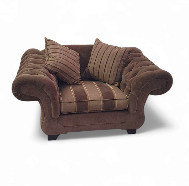 Large weighty love seat with the original matching cushions.
Marked "Handmade in Holland"