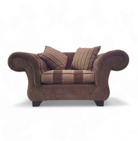 Large weighty love seat with the original matching cushions.
Marked "Handmade in Holland"