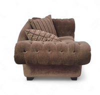 Large weighty love seat with the original matching cushions.
Marked "Handmade in Holland"