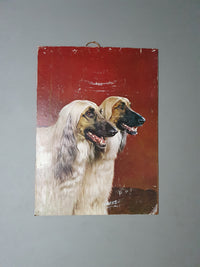 70 x 94 cm Afghan dogs 1970s