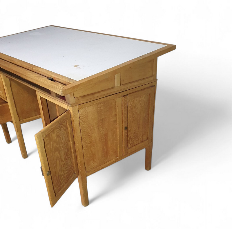 Large oak architect desk / table 1940's