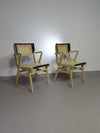 Set of Mid Century decorated coupling chairs 50s