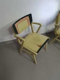 Set of Mid Century decorated coupling chairs 50s