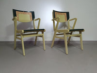 Set of Mid Century decorated coupling chairs 50s