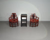 French Chinoiserie altar chairs and side table
