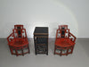 French Chinoiserie altar chairs and side table