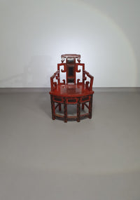 French Chinoiserie altar chairs and side table