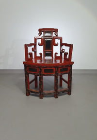 French Chinoiserie altar chairs and side table