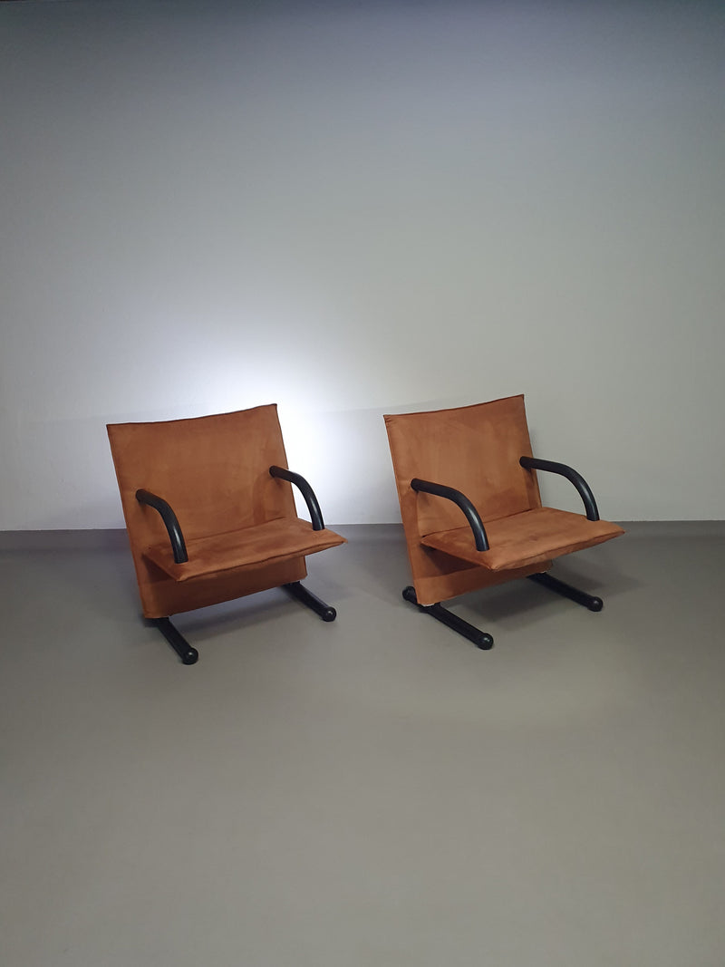2 post-modern T-line armchairs