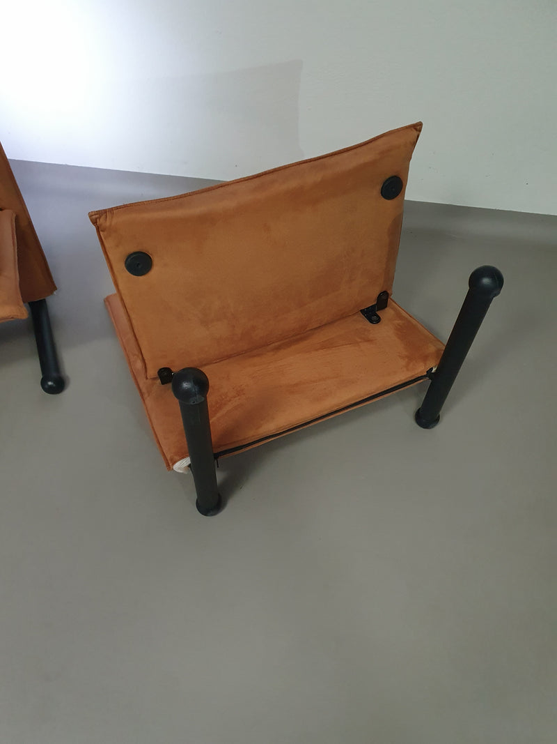 2 post-modern T-line armchairs