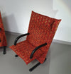 2 post modern t-line armchairs