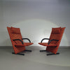 2 post modern t-line armchairs