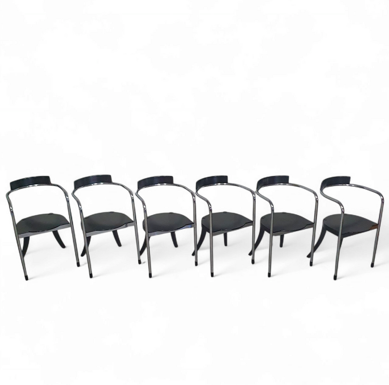 Set of 6 Fauno Chairs by David Palterer for Zanotta, 1987