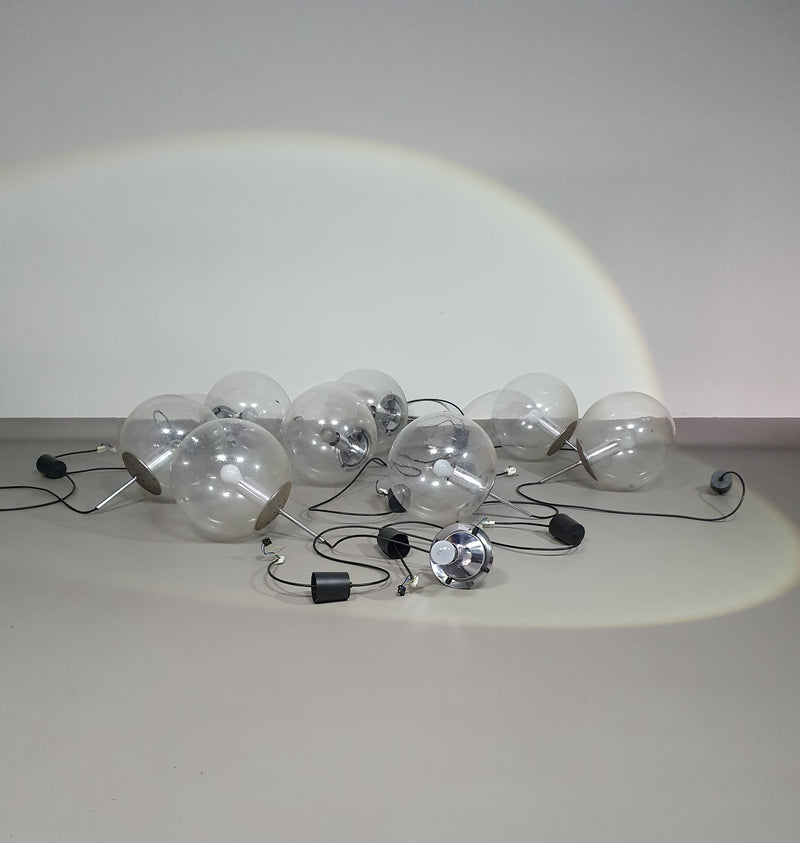 10 Large ball pendants by Glashütte Limburg model 4103 - 1960s