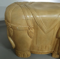 Decorative wood and resin elephant table / stool