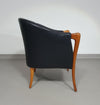 Armchairs in Walnut and Leather in / Italy 1980s, Set of 2