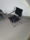 2 leather chrome folding chairs