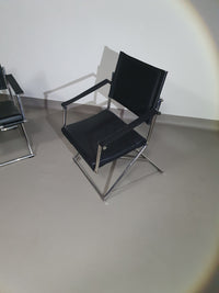 2 leather chrome folding chairs