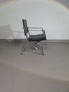 2 leather chrome folding chairs