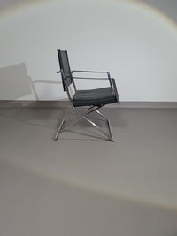 2 leather chrome folding chairs