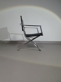 2 leather chrome folding chairs