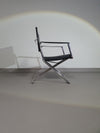 2 leather chrome folding chairs