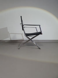 2 leather chrome folding chairs