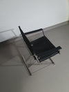 2 leather chrome folding chairs