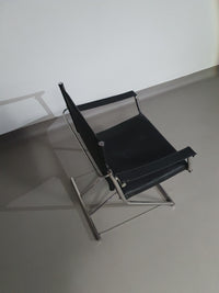 2 leather chrome folding chairs
