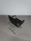 2 leather chrome folding chairs