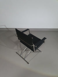 2 leather chrome folding chairs