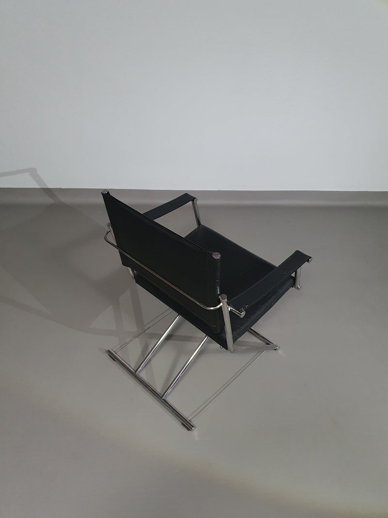 2 leather chrome folding chairs
