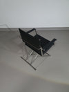 2 leather chrome folding chairs
