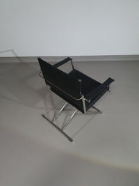 2 leather chrome folding chairs