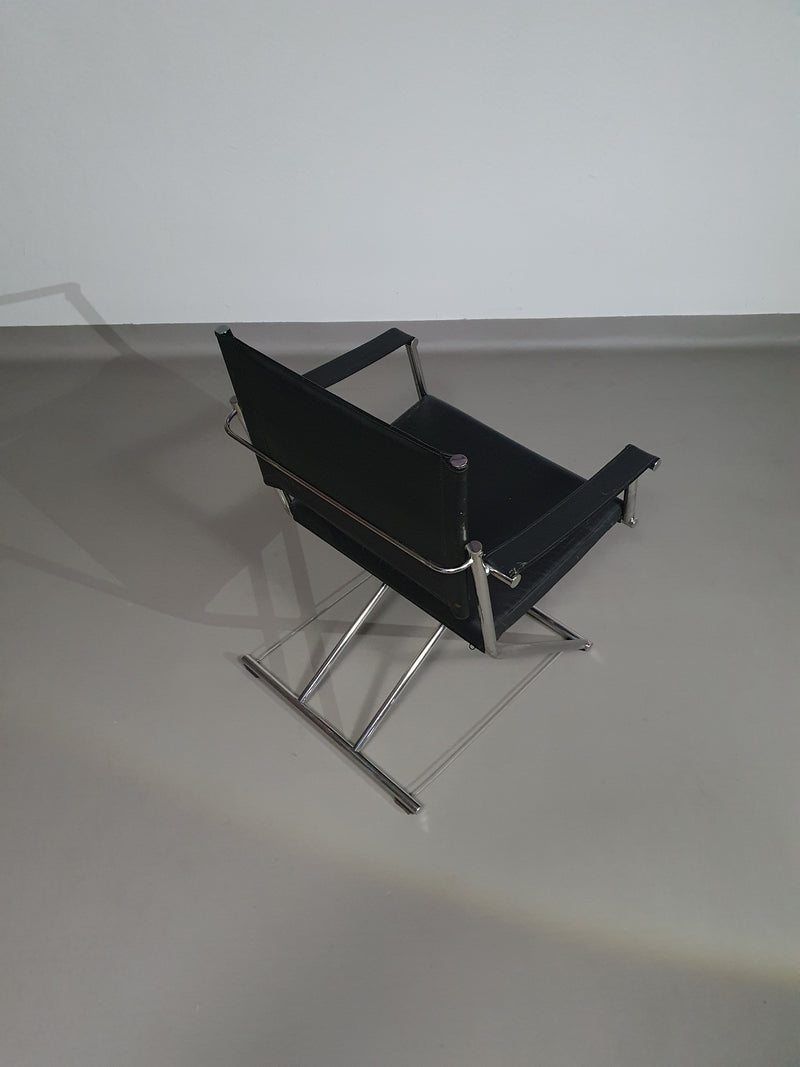 2 leather chrome folding chairs
