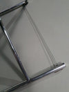 2 leather chrome folding chairs