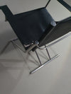2 leather chrome folding chairs