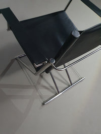 2 leather chrome folding chairs