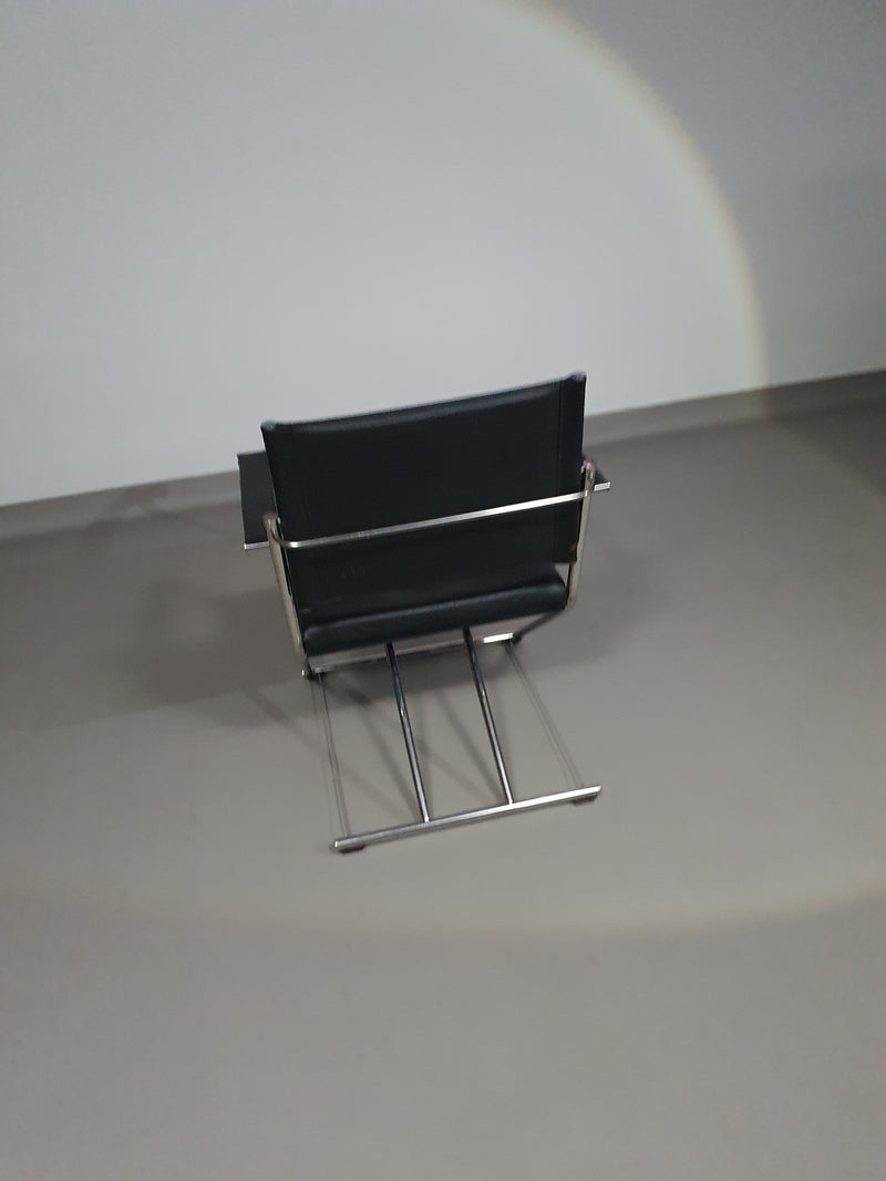 2 leather chrome folding chairs