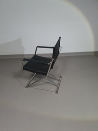 2 leather chrome folding chairs