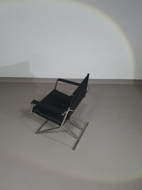 2 leather chrome folding chairs