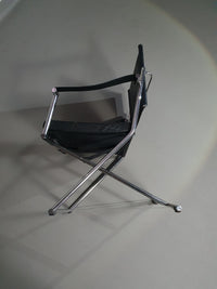 2 leather chrome folding chairs