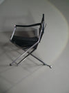 2 leather chrome folding chairs