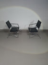2 leather chrome folding chairs