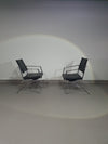 2 leather chrome folding chairs